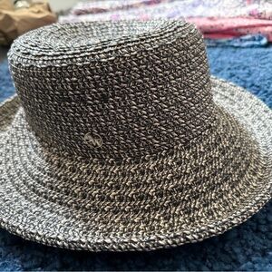 Nine West Black and White Woven Hat